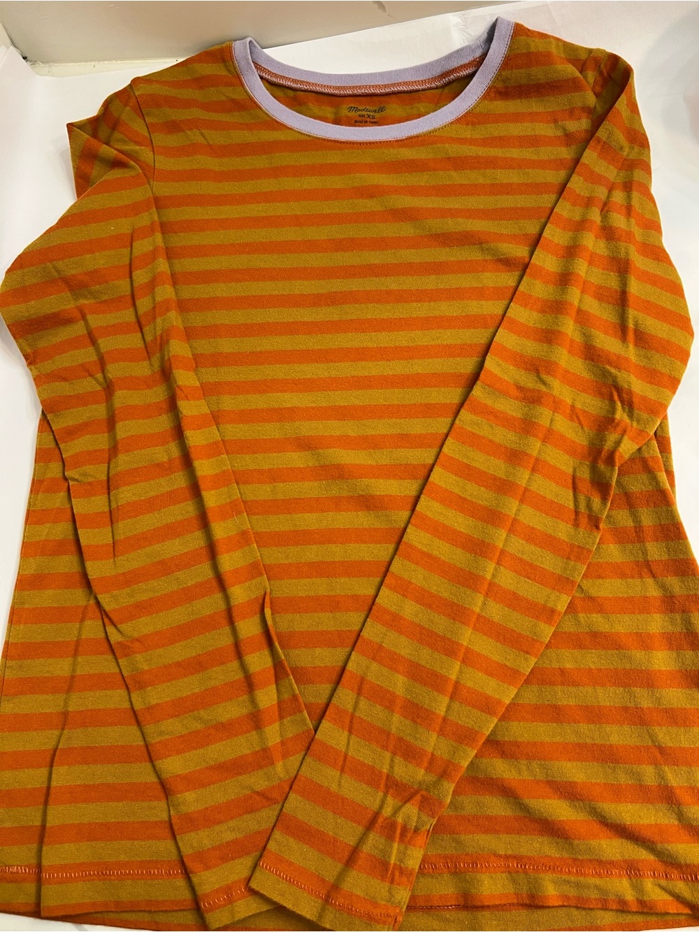 Madewell Orange & Yellow Striped Long-Sleeve Tee